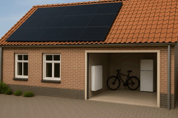 woning met thuisbatterij en zonnepanelen
