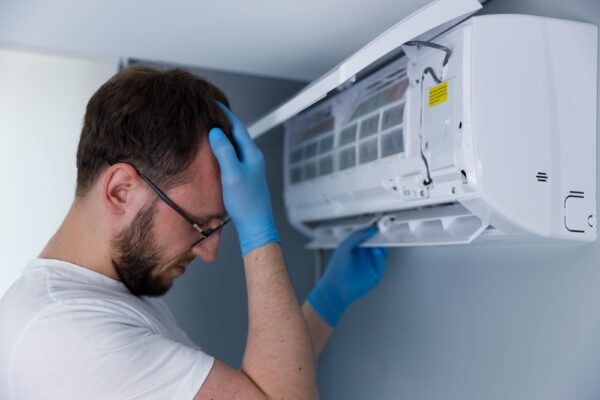 installateur van airco met stress